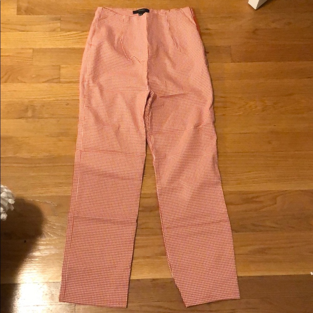 Skinny Red Houndstooth Cropped Pant